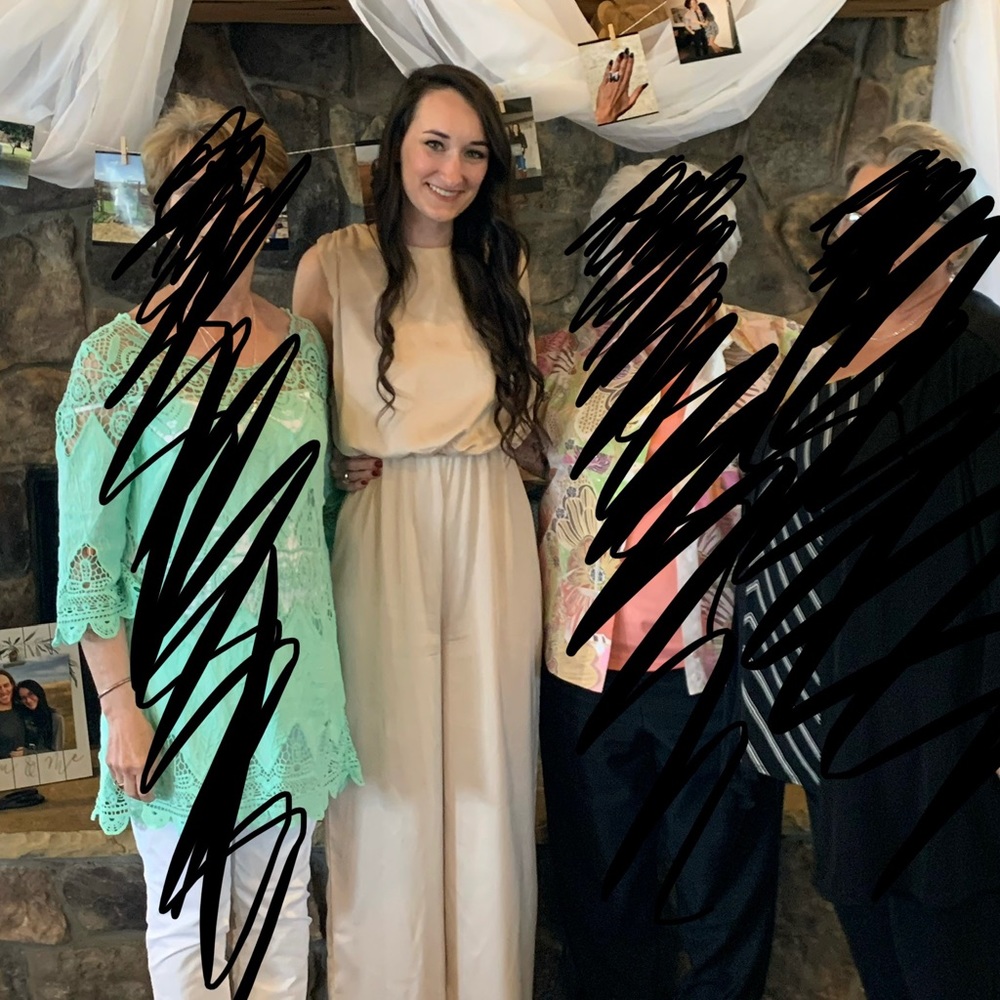 Ivory satin jumpsuit